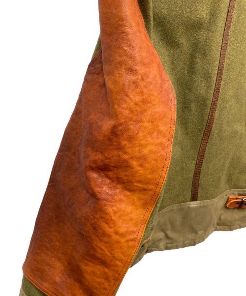 Schott（ショット）Schott (ショット) ANJ4 メルトンレザージャケット カーキ サイズ:Mの古着・服飾アイテム