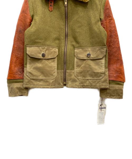 Schott（ショット）Schott (ショット) ANJ4 メルトンレザージャケット カーキ サイズ:Mの古着・服飾アイテム