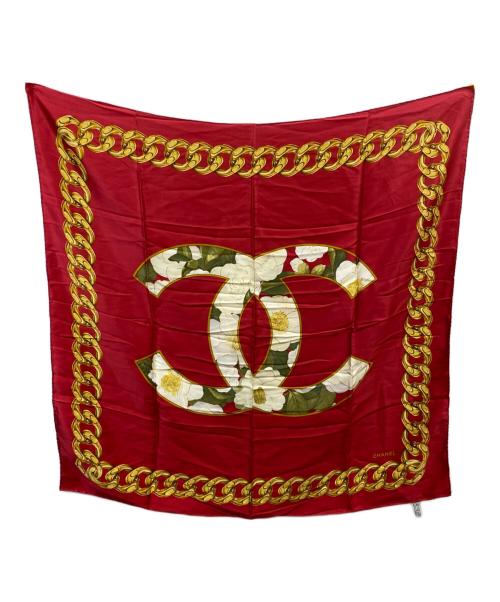 CHANEL（シャネル）CHANEL (シャネル) ココマークシルクスカーフ レッドの古着・服飾アイテム