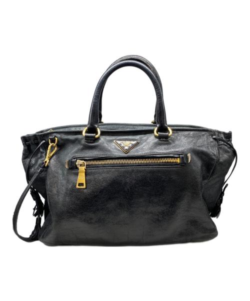 PRADA（プラダ）PRADA (プラダ) 2WAYハンドバッグ ブラックの古着・服飾アイテム