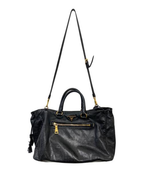 PRADA（プラダ）PRADA (プラダ) 2WAYハンドバッグ ブラックの古着・服飾アイテム