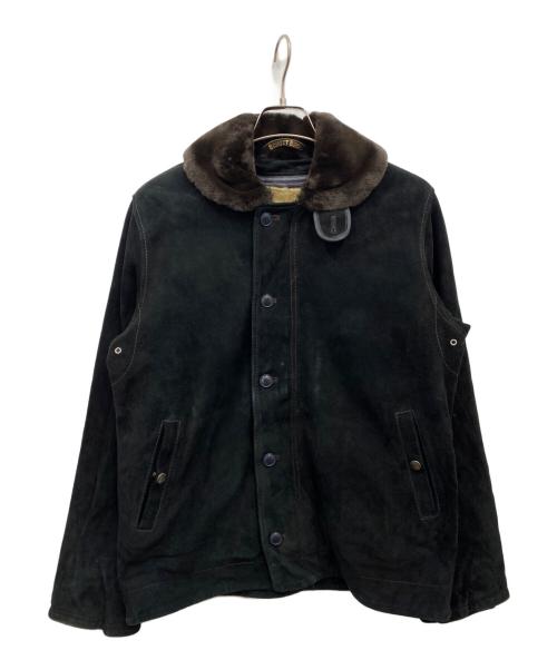 Schott（ショット）Schott (ショット) スウェードN-1ジャケット ブラック サイズ:Lの古着・服飾アイテム