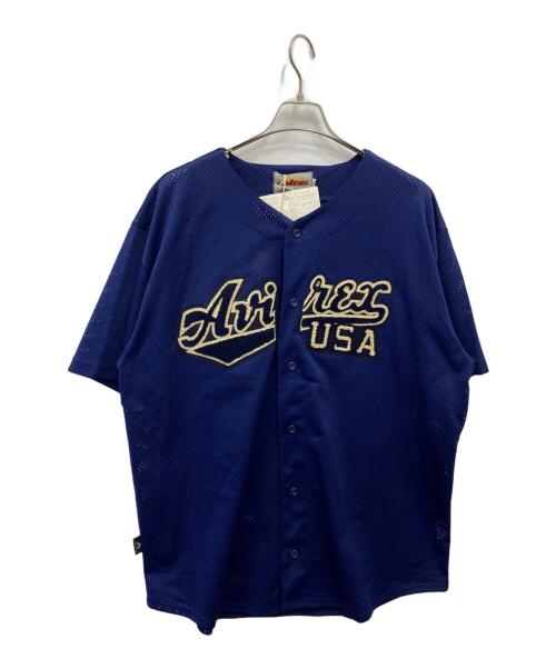 AVIREX（アヴィレックス）AVIREX (アヴィレックス) ベースボールシャツ ブルー サイズ:XXLの古着・服飾アイテム