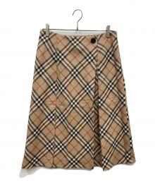 BURBERRY LONDON（バーバリーロンドン）の古着「ノバチェックスカート」｜ベージュ