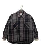 BEAMS BOY×big macビームスボーイ×ビッグマック）の古着「別注 キルト ネルシャツ ジャケット」｜グレー