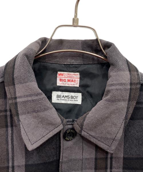 BEAMS BOY（ビームスボーイ）BEAMS BOY (ビームスボーイ) big mac (ビッグマック) 別注 キルト ネルシャツ ジャケット グレー サイズ:Fの古着・服飾アイテム