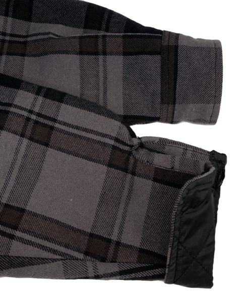 BEAMS BOY（ビームスボーイ）BEAMS BOY (ビームスボーイ) big mac (ビッグマック) 別注 キルト ネルシャツ ジャケット グレー サイズ:Fの古着・服飾アイテム