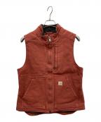 CarHarttカーハート）の古着「90’sダック地モックネックボアライナーベスト」｜レッド