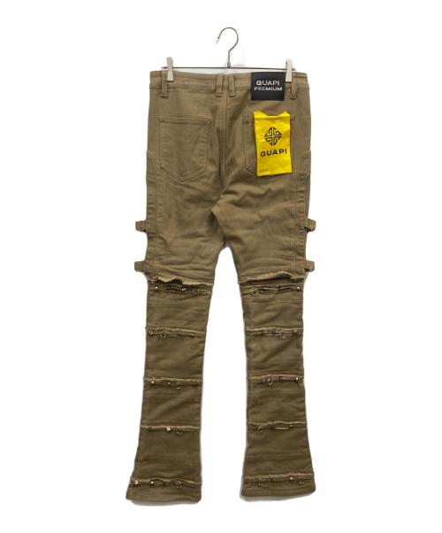 GUAPI（グアピ）GUAPI (グアピ) ワックス加工 コンバーチブルパンツ ブラウン サイズ:34の古着・服飾アイテム
