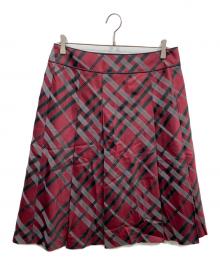 BURBERRY LONDON（バーバリーロンドン）の古着「チェックスカート」｜レッド
