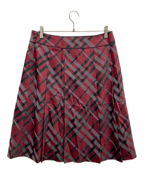 BURBERRY LONDON（バーバリーロンドン）BURBERRY LONDON (バーバリーロンドン) チェックスカート レッド サイズ:46の古着・服飾アイテム