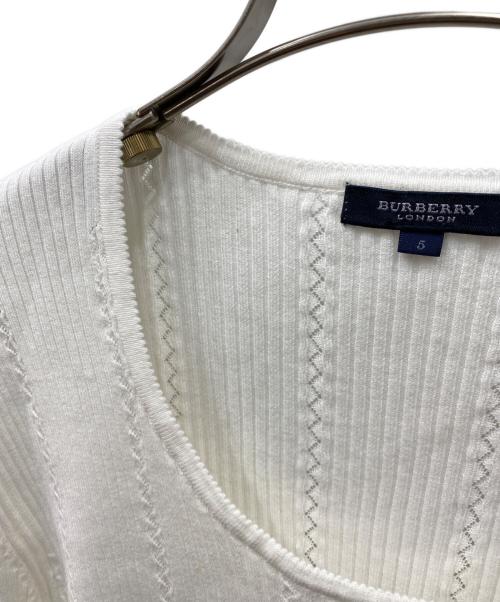 BURBERRY LONDON（バーバリーロンドン）BURBERRY LONDON (バーバリーロンドン) クルーネックニット ホワイト サイズ:5の古着・服飾アイテム