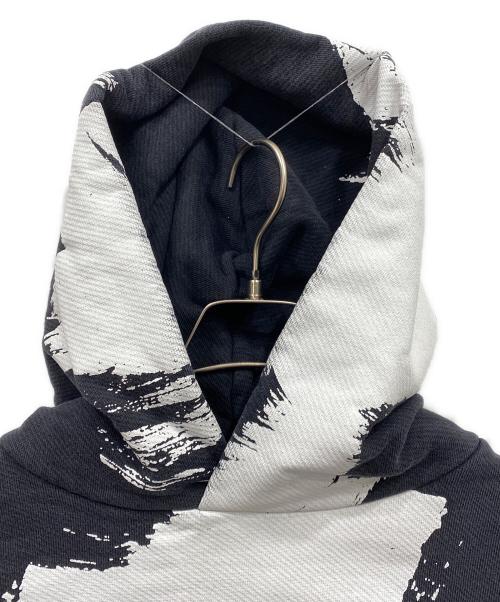 Maison Margiela（メゾンマルジェラ）Maison Margiela (メゾンマルジェラ) 20AW DIAGONAL PAINT EFFECT HOODIE ホワイト×ブラック サイズ:44の古着・服飾アイテム