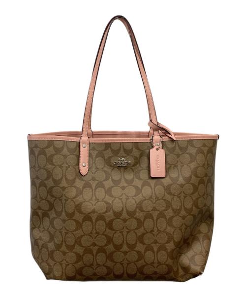 COACH（コーチ）COACH (コーチ) リバーシブルトートバッグ ピンクの古着・服飾アイテム