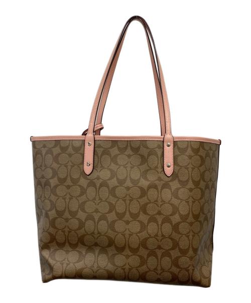 COACH（コーチ）COACH (コーチ) リバーシブルトートバッグ ピンクの古着・服飾アイテム
