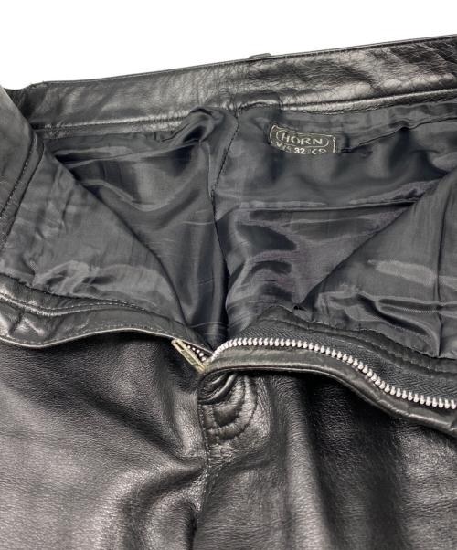 HORN WORKS（ホーンワークス）HORN WORKS (ホーンワークス) レザーパンツ ブラック サイズ:W32の古着・服飾アイテム