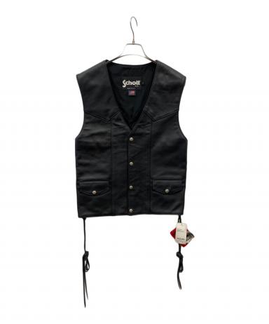 中古・古着通販】Schott (ショット) レザーベスト ブラック サイズ:S