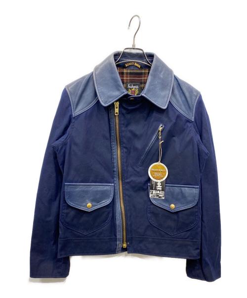 Schott（ショット）Schott (ショット) LEATHER TRIM WAX CTN RIDERS ブルー サイズ:Mの古着・服飾アイテム