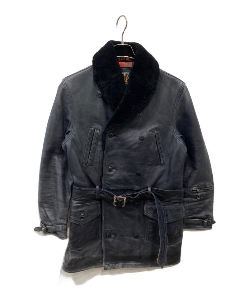 Schott（ショット）Schott (ショット) ベルテッドレザージャケット ブラック サイズ:Mの古着・服飾アイテム