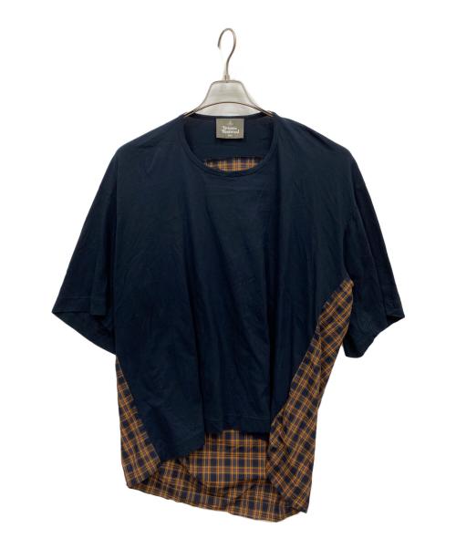 Vivienne Westwood man（ヴィヴィアン ウェストウッド マン）Vivienne Westwood man (ヴィヴィアン ウェストウッド マン) スイッチS/Sカットソー ネイビー×オレンジ サイズ:FREEの古着・服飾アイテム