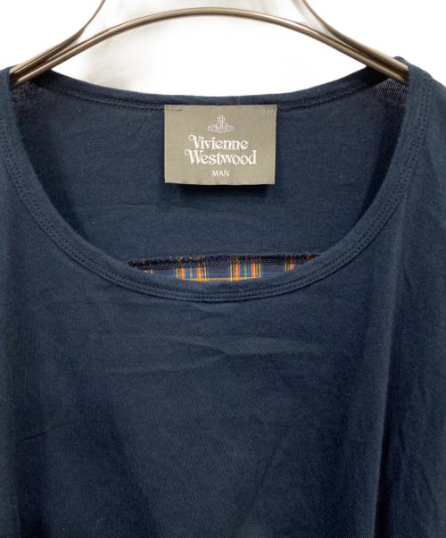 Vivienne Westwood man（ヴィヴィアン ウェストウッド マン）Vivienne Westwood man (ヴィヴィアン ウェストウッド マン) スイッチS/Sカットソー ネイビー×オレンジ サイズ:FREEの古着・服飾アイテム