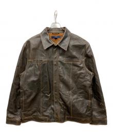 GAP（ギャップ）の古着「オールドレザージャケット」｜ブラウン