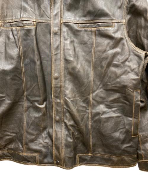 GAP（ギャップ）GAP (ギャップ) オールドレザージャケット ブラウン サイズ:XXLの古着・服飾アイテム