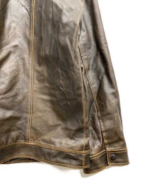 GAP（ギャップ）GAP (ギャップ) オールドレザージャケット ブラウン サイズ:XXLの古着・服飾アイテム