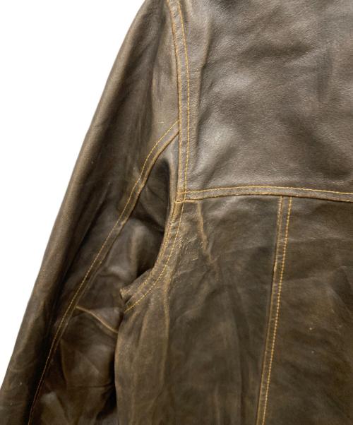 GAP（ギャップ）GAP (ギャップ) オールドレザージャケット ブラウン サイズ:XXLの古着・服飾アイテム