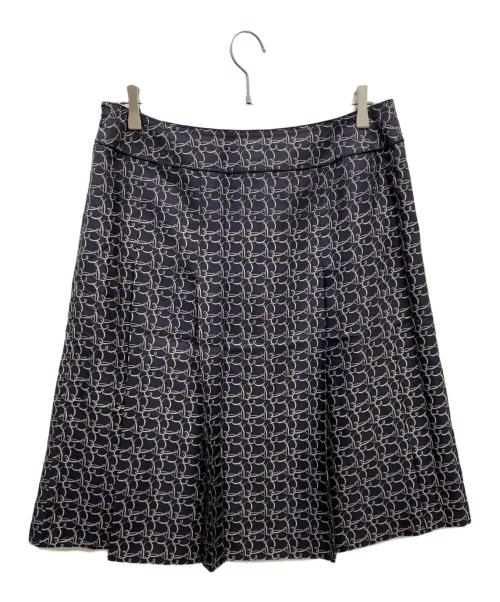 BURBERRY LONDON（バーバリーロンドン）BURBERRY LONDON (バーバリーロンドン) 総柄スカート ネイビー サイズ:46の古着・服飾アイテム