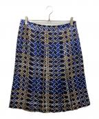 BURBERRY LONDONバーバリーロンドン）の古着「シルク混スカート」｜ネイビー