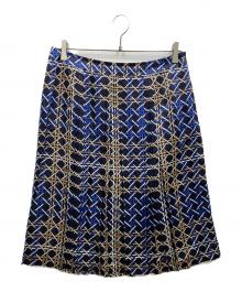 BURBERRY LONDON（バーバリーロンドン）の古着「シルク混スカート」｜ネイビー