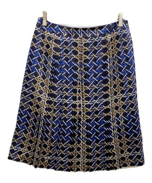 BURBERRY LONDON（バーバリーロンドン）BURBERRY LONDON (バーバリーロンドン) シルク混スカート ネイビー サイズ:44の古着・服飾アイテム