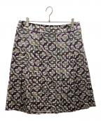 BURBERRY LONDONバーバリーロンドン）の古着「総柄スカート」｜グレー×パープル