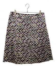 BURBERRY LONDON（バーバリーロンドン）の古着「総柄スカート」｜グレー×パープル