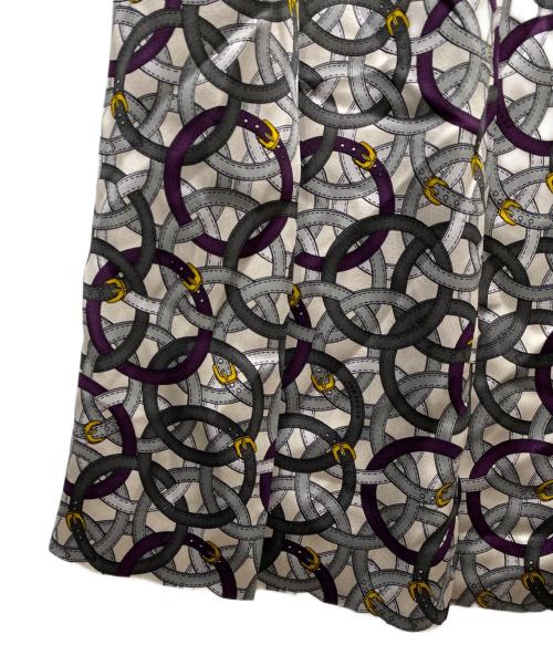 BURBERRY LONDON（バーバリーロンドン）BURBERRY LONDON (バーバリーロンドン) 総柄スカート グレー×パープル サイズ:46の古着・服飾アイテム