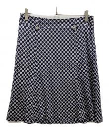 BURBERRY LONDON（バーバリーロンドン）の古着「シルクスカート」｜ホワイト×ネイビー