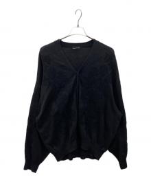 LAD MUSICIAN（ラッドミュージシャン）の古着「フラワー刺繍 ニットカーディガン」｜ブラック