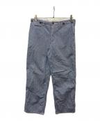 Dry Bonesドライボーンズ）の古着「ヒッコリーシンチバッグパンツ」｜ホワイト×ネイビー