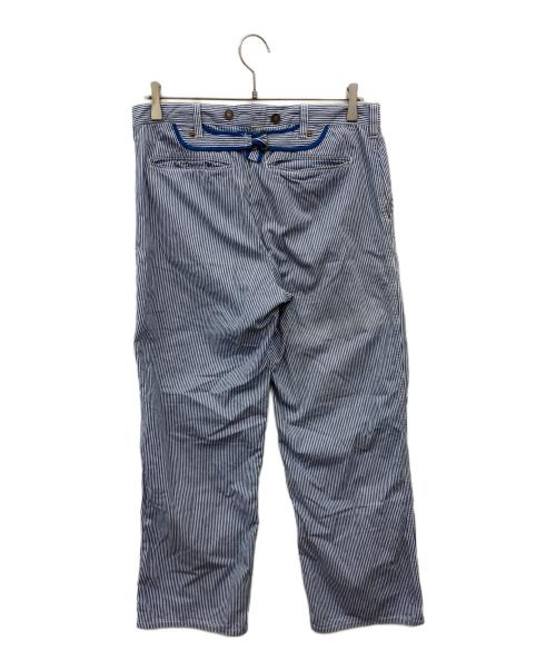 Dry Bones（ドライボーンズ）Dry Bones (ドライボーンズ) ヒッコリーシンチバッグパンツ ホワイト×ネイビー サイズ:W30の古着・服飾アイテム