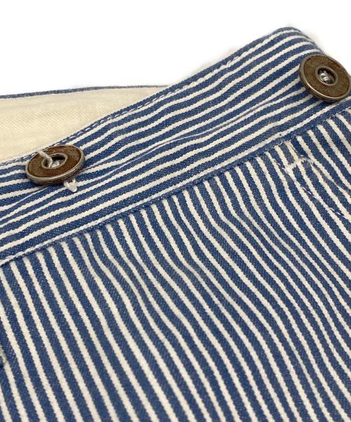 Dry Bones（ドライボーンズ）Dry Bones (ドライボーンズ) ヒッコリーシンチバッグパンツ ホワイト×ネイビー サイズ:W30の古着・服飾アイテム