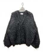 soerteソエルテ）の古着「Wool blend super volume shaggy knit cardigan」｜グレー