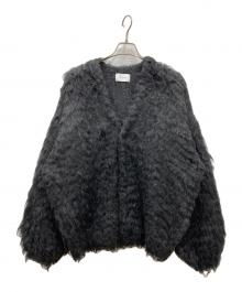 soerte（ソエルテ）の古着「Wool blend super volume shaggy knit cardigan」｜グレー