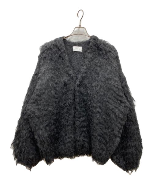soerte（ソエルテ）soerte (ソエルテ) Wool blend super volume shaggy knit cardigan グレー サイズ:3の古着・服飾アイテム