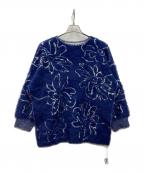 saharaサハラ）の古着「Reversible Jacquard Knit」｜ホワイト×ブルー