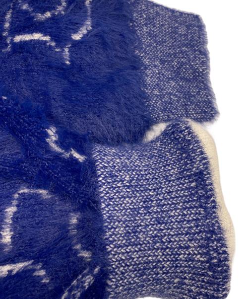 sahara（サハラ）sahara (サハラ) Reversible Jacquard Knit ホワイト×ブルー サイズ:FREE 未使用品の古着・服飾アイテム