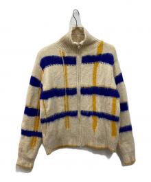 PAMM（パム）の古着「透明な空気のチェックジップニット」｜ベージュ