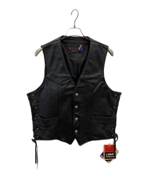 Schott（ショット）Schott (ショット) 400V レザーベスト ブラック サイズ:Lの古着・服飾アイテム