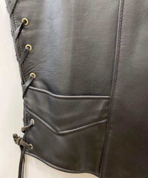 Schott（ショット）Schott (ショット) 400V レザーベスト ブラック サイズ:Lの古着・服飾アイテム