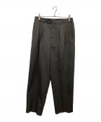 STEVEN ALANスティーブンアラン）の古着「PE/L ブッチャー イン ツープリーツ ドレス トラウザーズ」｜グレー